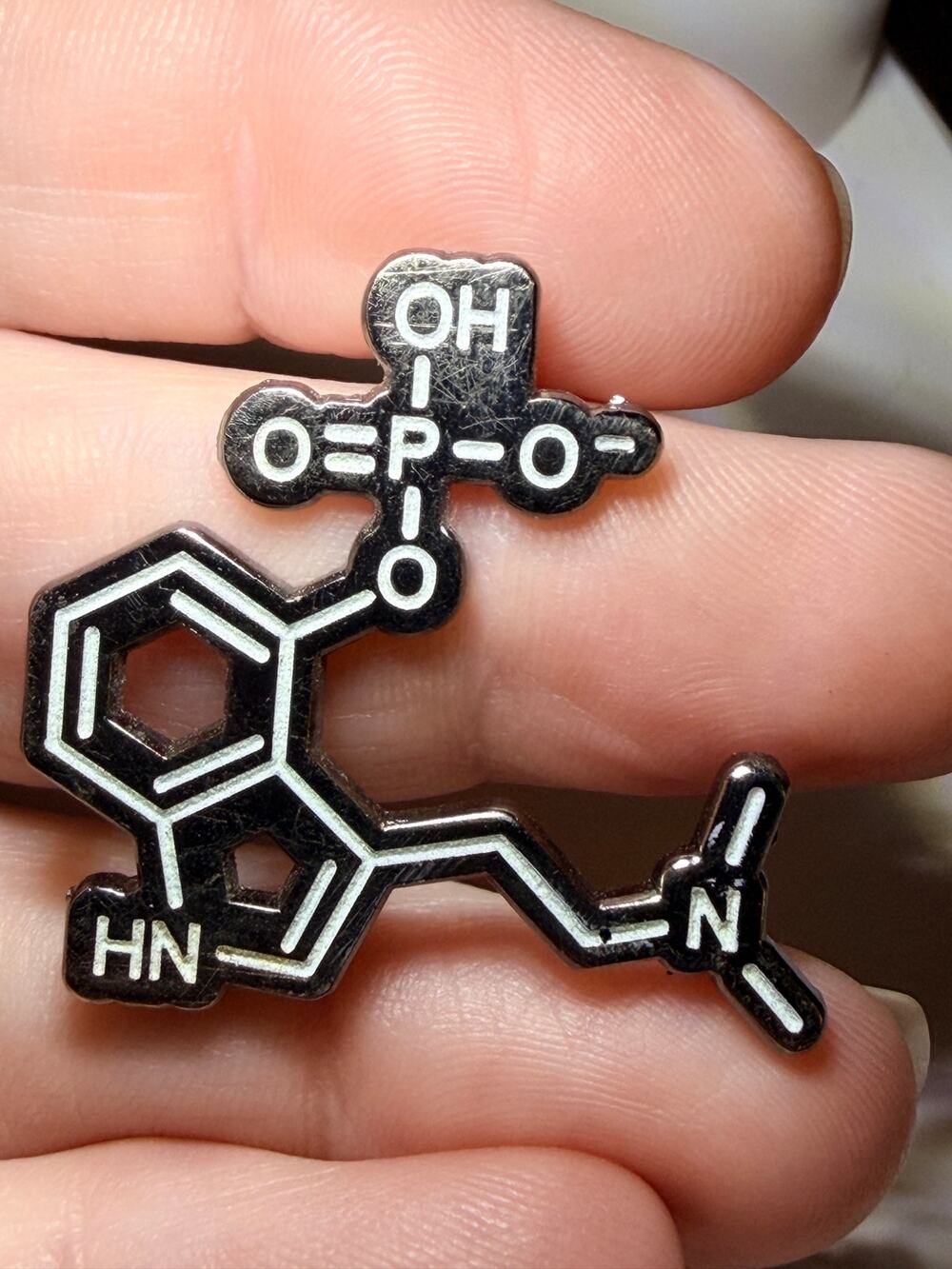 Mushroom Molecule Glow in the Dark Festival Enamel Lapel Hat Pin Chemistry